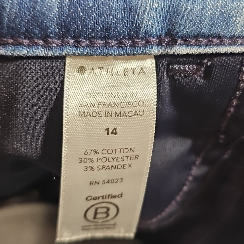 Athleta Sculptek Stretch Cotton Denim Blue Jeans Medium Wash Plus Size 14 - Picture 10 of 11
